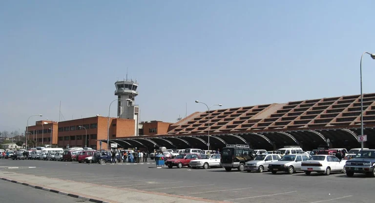 Tribhuvan International Airport, Kathmandu — arrival hall and runway